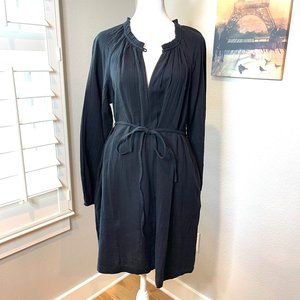 NWT GAP : Cotton Crinkle Gauze Long Sleeve Mini Dress : Black : Small